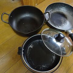 天ぷら鍋・すき焼き鍋(小）・フライパン