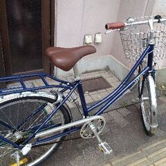 [KYOTO SAKURA]26吋 クラシカルシティーバイク 内装3段/ネイビー