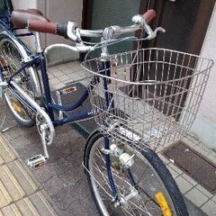 [KYOTO SAKURA]26吋 クラシカルシティーバイク 内装3段/ネイビー