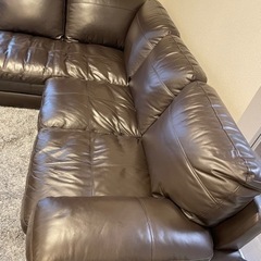ニトリ　レザー　カウチソファ　L字型　五人掛け　