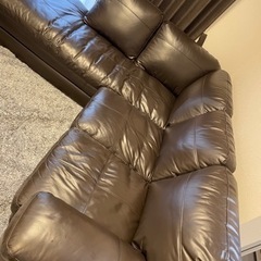 ニトリ　レザー　カウチソファ　L字型　五人掛け　