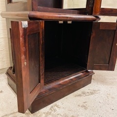 【売約済み】九州民芸家具 ホールクロック　JAPAN 九州民芸家具 JECO時計付き キュリオケース　時計　九州民芸　ミズメ桜　飾り棚　棚　検　柱時計　民芸家具　松本民芸　北海道民芸　飛騨産業　キツツキ