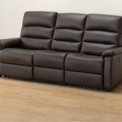 ３人用電動本革リクライニングソファ