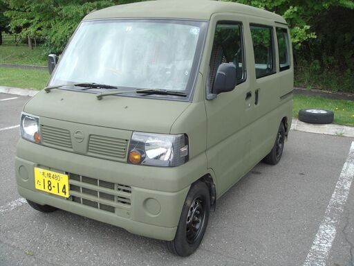 NV100クリッパーバン 車検6年5月 13万5千キロ 希少なMT ４WD(2WD切り替え) 塗装オリーブドラブ塗替え 車高調付