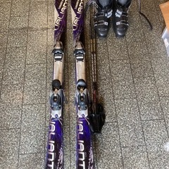 スキー3点セット　板、ストック、靴約26〜26.5cm用