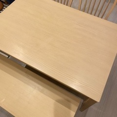 【ネット決済】ダイニングテーブル　椅子　ベンチ　４点セット