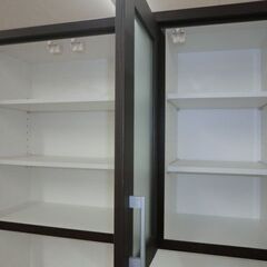 ジモティ来店特価!!! 食器棚 ダリア100 ダークブラウン J-750