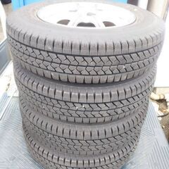 軽トラ 冬用【軽トラック】☆美品☆12インチ 冬 エブリィ キャリー ハイゼット バモス サンバー 145R12 LT【富山】145/80R12 LT 6PR  6プライ 中古4本 スタッドレス