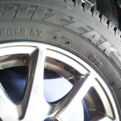 軽トラ 冬用【軽トラック】☆美品☆12インチ 冬 エブリィ キャリー ハイゼット バモス サンバー 145R12 LT【富山】145/80R12 LT 6PR  6プライ 中古4本 スタッドレス