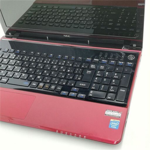 保証付 新品SSD Wi-Fi有 レッド ノートパソコン NEC PC-LS150RSR 中古美品