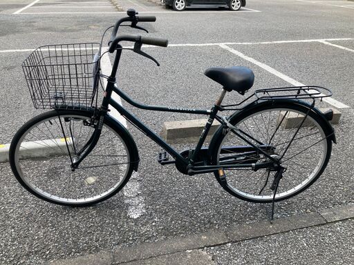 自転車　ママチャリ グリーン クリーニング済み KJ844