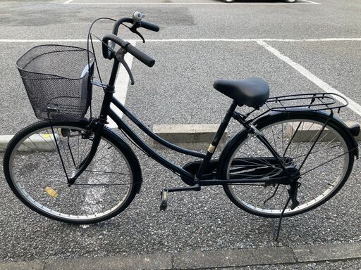 自転車　ママチャリ ブラック H×W×D クリーニング済み KJ845