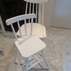 【お届け可】 白い椅子　大人用&子ども用