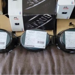 ストウブ　staub ココットオーバル　黒　３点セット リサイクルショップ宮崎屋住吉店　22.12.22ｙ