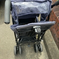 キンダーワゴン DUOシティHOPブルーデニム 2人乗りベビーカー kinderwagon