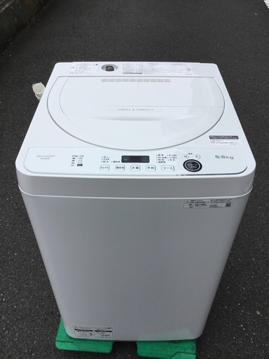 ￥18700(税込) Sharp 全自動洗濯機　ES-GE5E-W  2021年製　5.5kg (8-16)