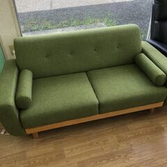 LOWYA 2Pソファ ニューオノマ2 グリーン H72×W160×D76 クリーニング 