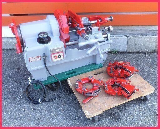 B0818AS REX レッキス N100A ねじ切り機 ネジ切り機 パイプマシン ダイヘッド3個付動作品
