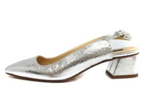 #FABIO RUSCONI#定価2万円#レザー#シルバー#パンプス#美品