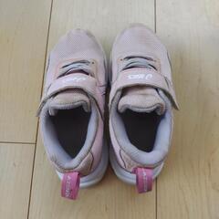 17cm　アシックス　薄いピンク　 靴