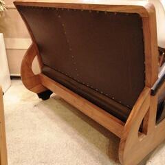 アジアンソファ　インドネシア　ジャワ島ハンドメイド　本革ソファ