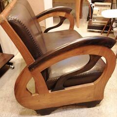 アジアンソファ　インドネシア　ジャワ島ハンドメイド　本革ソファ