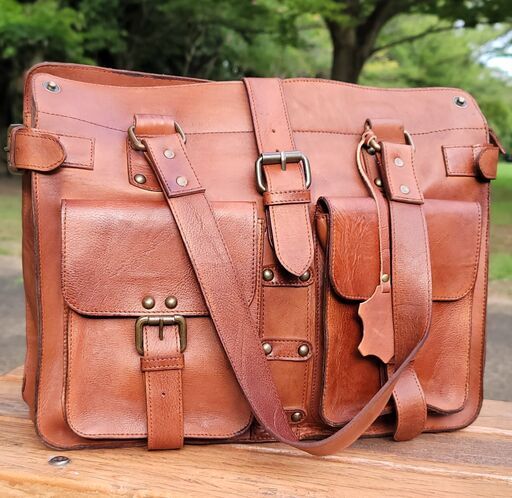 牛革2WAY大容量ユニセックスショルダーバッグ・ハンドバッグ Cow Leather Shoulder/Hand Bag22