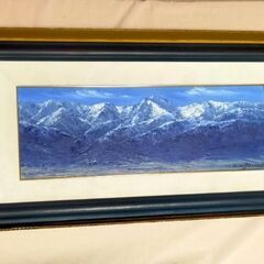 小川久雄 油彩「常念岳晄望」