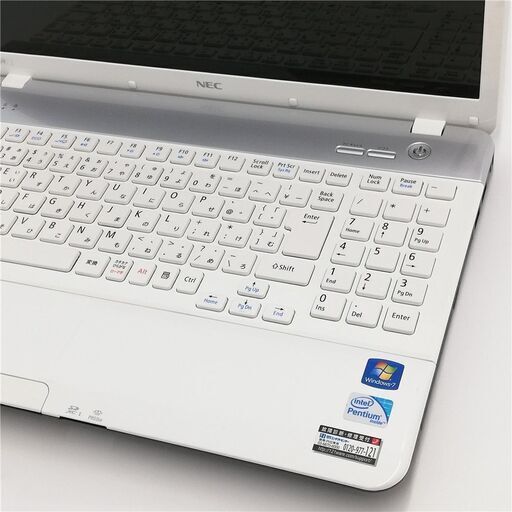保証付 即使用可 Wi-Fi有 15.6型 ノートパソコン NEC PC-LS150FS6W ホワイト 中古良品 Pentium 4GB DVDマルチ 無線 Windows10 Office