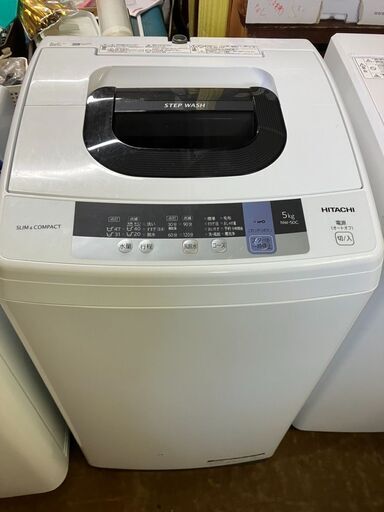 ☆中古￥9,500！【会員価格￥9,500】HITACHI　5.0kg洗濯機　家電　2019年製　NW-50C型　幅54cmｘ奥行51cmｘ高さ97cm　【BH151】