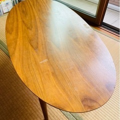 【ネット決済】ウォールナット天然木のローテーブル　カフェテーブル