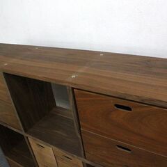 MUJI/無印良品 スタッキングシェルフセット ウォールナット材 3段×3列 
