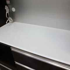 松田家具 幅100 キッチンボード 食器棚 リベルテ モイス ソフトクローズ フルスライドレール ブラウン  中古家具 店頭引取歓迎 R6394)