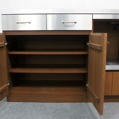 unico/ウニコ STRADA/ストラーダ キッチンカウンター 幅120 ステンレス天板 インダストリアル 食器棚  中古家具 店頭引取歓迎 R6399)