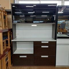 工房橋村　２枚スライド扉キッチンボード　ダークブラウン　【愛品倶楽部柏店】