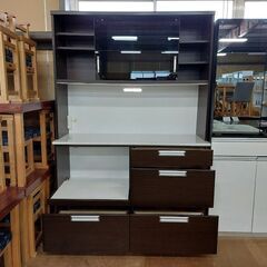 工房橋村　２枚スライド扉キッチンボード　ダークブラウン　【愛品倶楽部柏店】