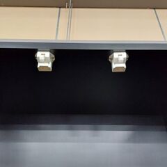 ディノス・セシール　鏡面　２枚扉食器棚＆レンジボードセット　黒　セパレート【愛品倶楽部柏店】