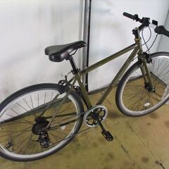 C162★22800円★整備済み スポーツ中古自転車 カーキ　BORDER　BREAK　46ｃｍ　アルミ【クロスバイク】 C162☆22800円☆整備済み スポーツ中古自転車 カーキ BORDER BREAK