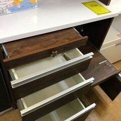 ★食器棚 茶×白 W900×D450×H1960