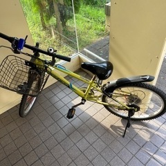 22インチ　イエロー　黄色　自転車　子供用　キッズサイクル