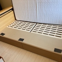 【セミダブルベッド、ベッドフレーム・マットレス】ニトリ 収納付き、コンセント付き　クリーニング済　配達可能　管理番号52608