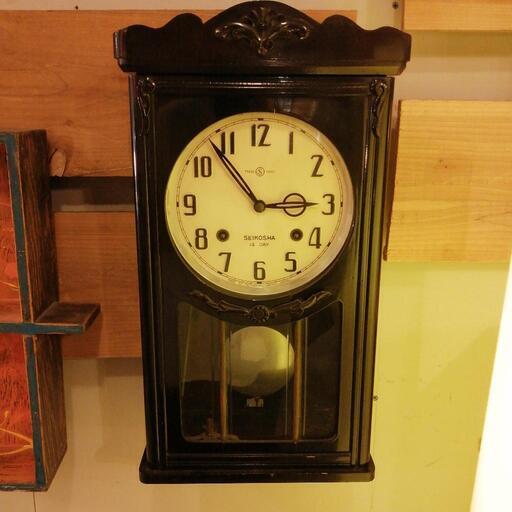 精工舎　セイコウ　SEIKO社　昭和30年代　アンティーク　ヴィンテージ　ボンボン時計　壁掛け時計　ゼンマイ式