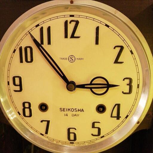 精工舎　セイコウ　SEIKO社　昭和30年代　アンティーク　ヴィンテージ　ボンボン時計　壁掛け時計　ゼンマイ式