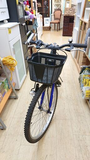 子供用自転車 マウンテンバイク 24インチ STRINGS ストリングス ブルー×ブラック 6段変速 ライト付き☆買取帝国 朝霞店 配達可能