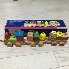 木製　フルーツ列車　知育玩具　積み木