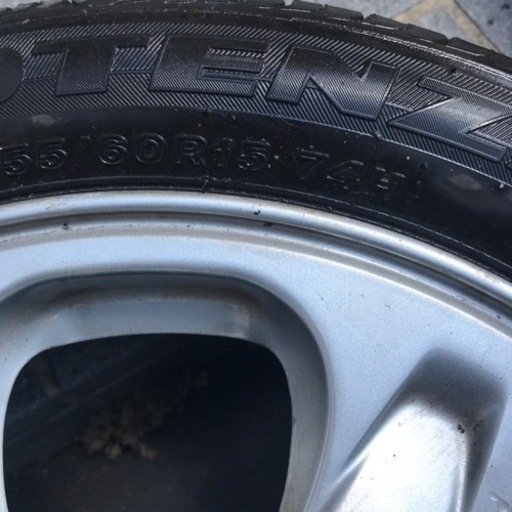 ◎ブリヂストン 中古タイヤ ホイール付き 155/60R15 74H 2005年製 擦り