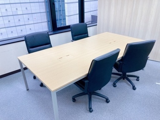 椅子（6脚）と机のセット【会議・商業向け】