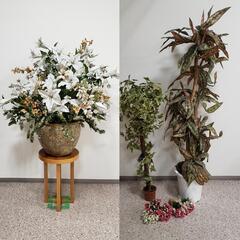 店舗用造花　観葉植物　大きな花瓶　5点セット　