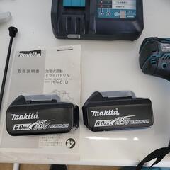 【人気SALE】マキタ　18V充電式震動ドライバドリル　HP481D  バッテリー２個付き　中古　リサイクルショップ宮崎屋佐土原店22.8.27K
