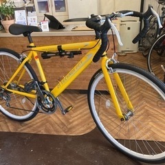 【タイヤ新品！】12段変速　27インチ　ロードバイク　イエロー